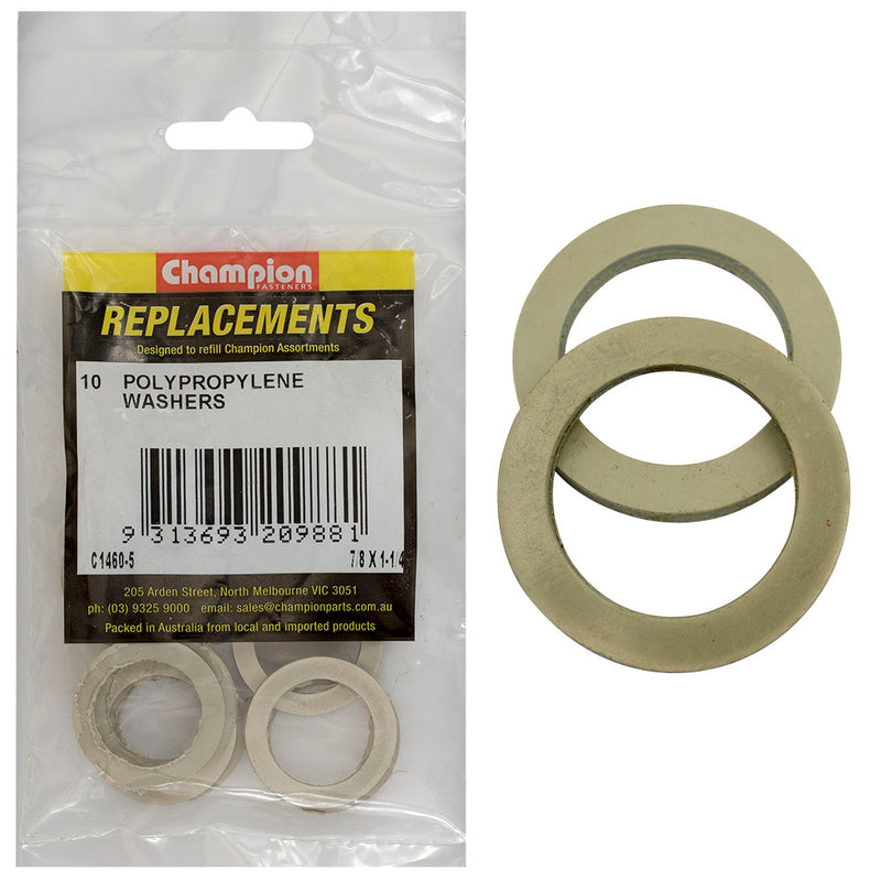 7/8IN X 1-1/4IN X 3/32IN POLYPROPYLENE WASHERS Default Title