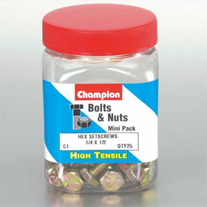 Champion 5/16UNC x 3/4in Set Screws/Nuts - Mini Jar -25pk** Default Title