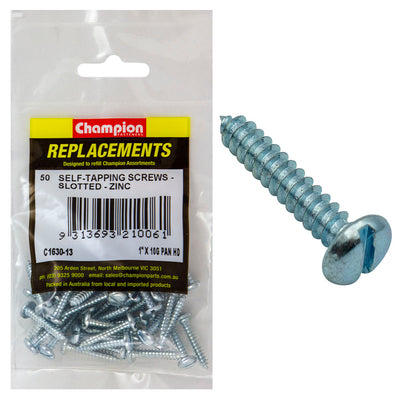 Champion 10G x 1in S/Tapping Screw Pan Head Slot -50pk Default Title
