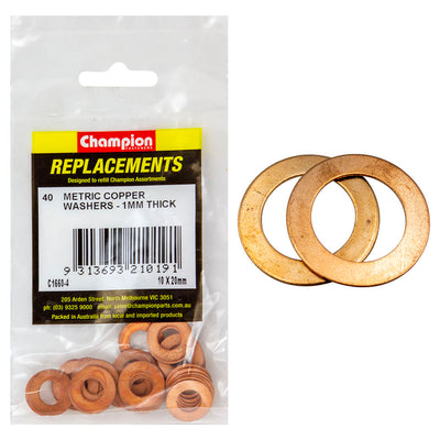 Champion M10 x 20mm x 1.0mm Copper Washer -40pk Default Title