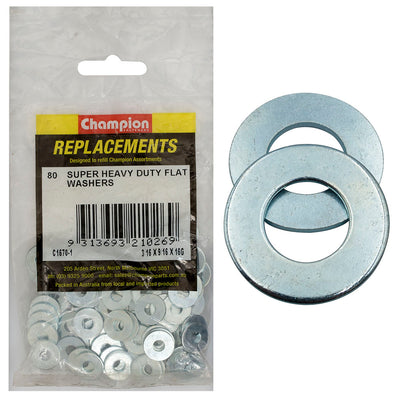 3/16 X 9/16IN X 16G SUPER H/DUTY FLAT STEEL WASHER Default Title