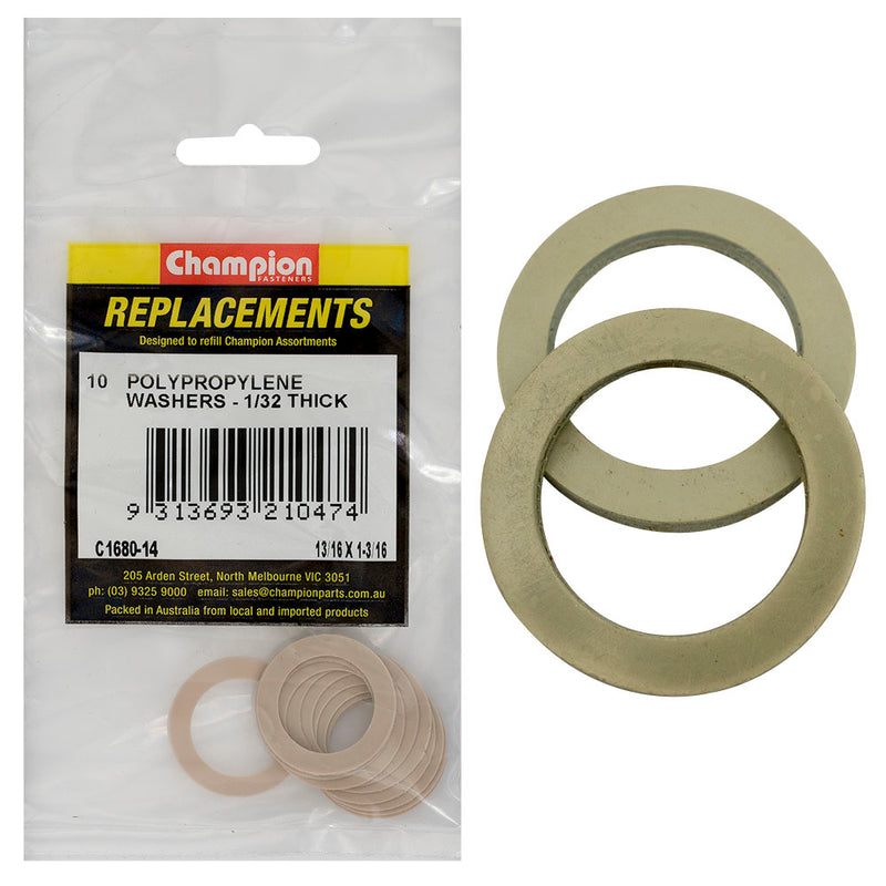 13/16IN X 1-3/16IN X 1/32IN POLYPROPYLENE WASHERS Default Title