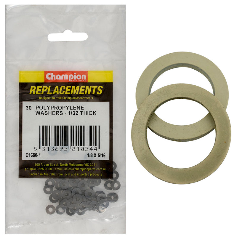 1/8IN X 5/16IN X 1/32IN POLYPROPYLENE WASHERS Default Title