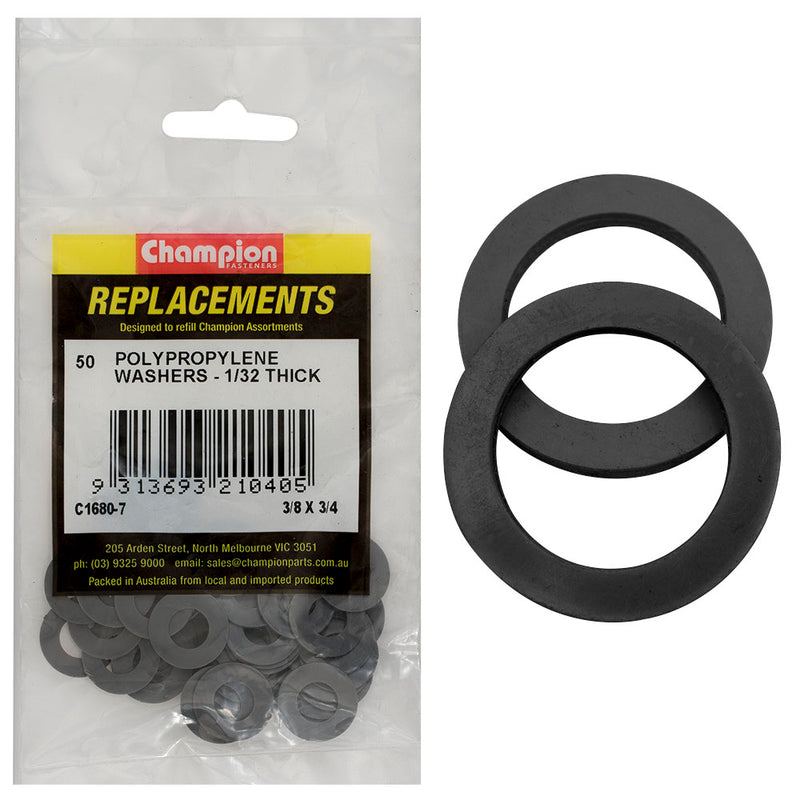 3/8IN X 3/4IN X 1/32IN POLYPROPYLENE WASHERS Default Title