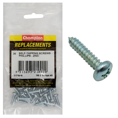 10G X 3/4IN S/TAPPING SCREW PAN HEAD PHILLIPS (Zn) Default Title