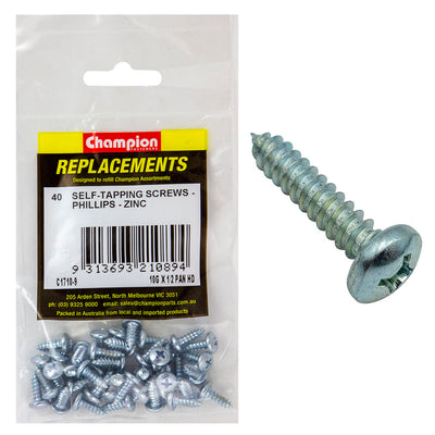 10G X 1/2IN S/TAPPING SCREW PAN HEAD PHILLIPS (Zn) Default Title