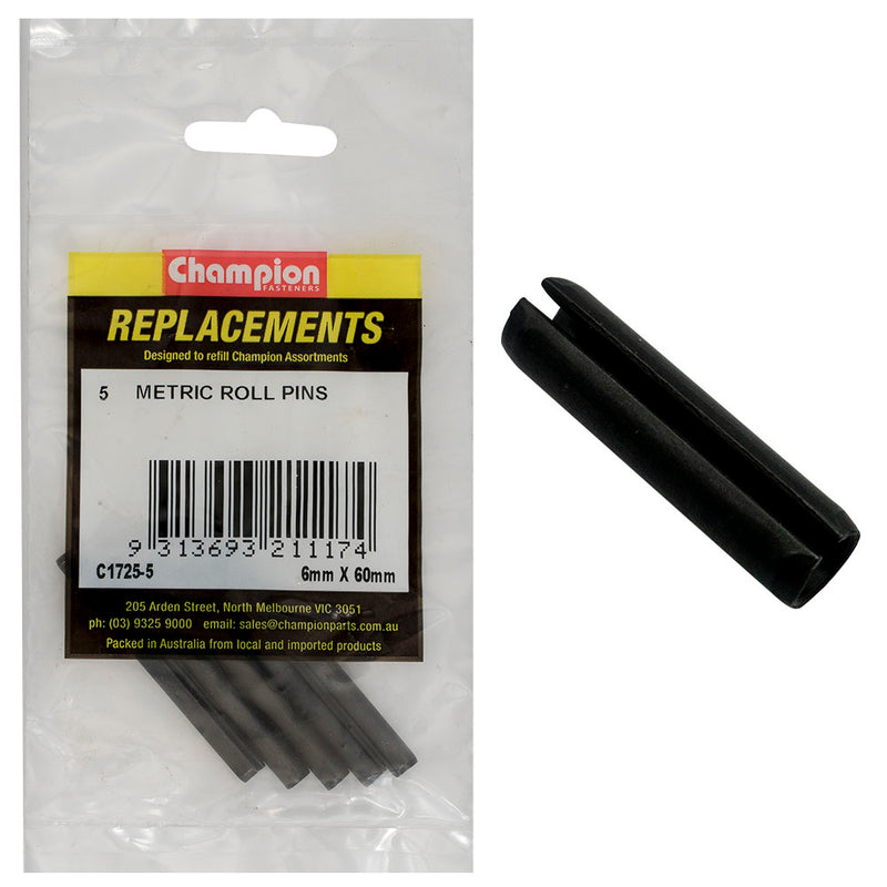 Champion 6mm x 60mm Roll Pin -5pk Default Title