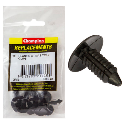 Champion Xmas Tree Clip Black 18mm Head x 26mm -10pk Default Title