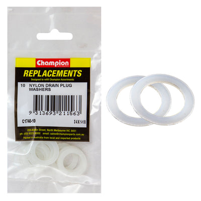 Champion 3/4in x 1-1/8in x 1/32in Nylon Washer -10pk Default Title