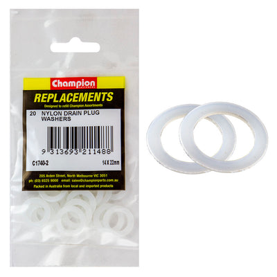 Champion M14 x 22mm x 1.0mm Nylon Washer -20pk Default Title