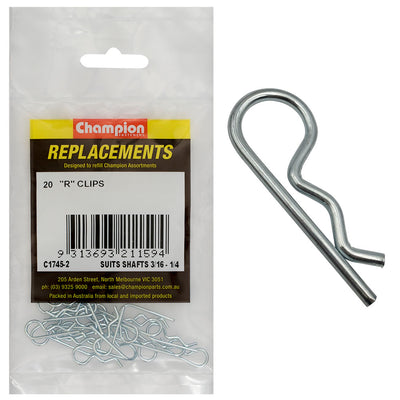 Champion R-Clip To Suit 3/16in To 1/4in Shaft Dia. -20pk Default Title