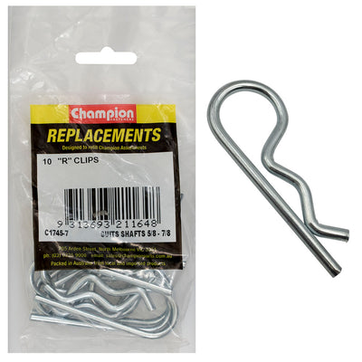 Champion R-Clip To Suit 5/8in To 7/8in Shaft Dia. -10pk Default Title