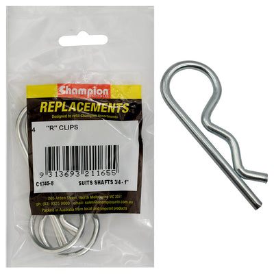 Champion R-Clip To Suit 3/4in To 1in Shaft Dia. -4pk Default Title