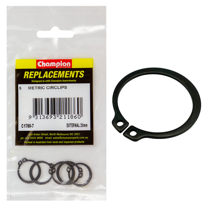 Champion 20mm External Circlip -5pk Default Title