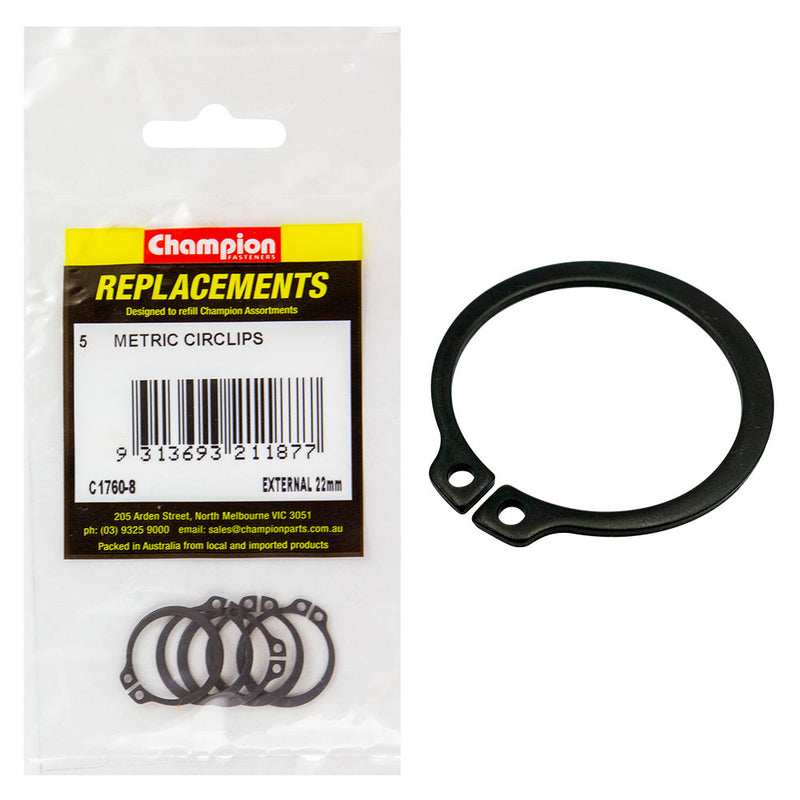 Champion 22mm External Circlip -5pk Default Title