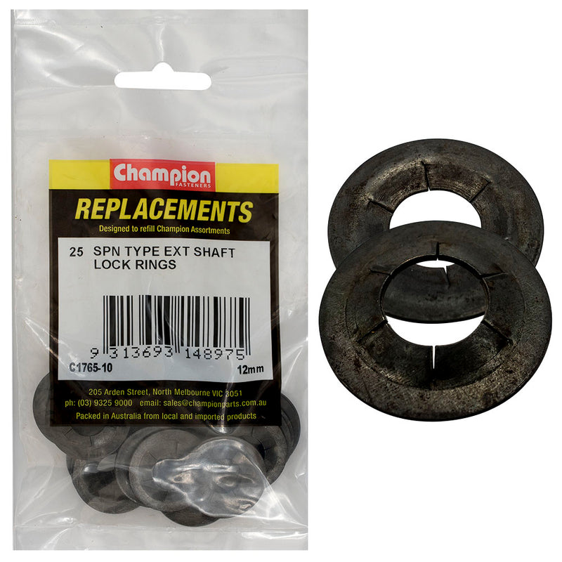 Champion 12mm Spn Type External Lock Rings -25pk Default Title