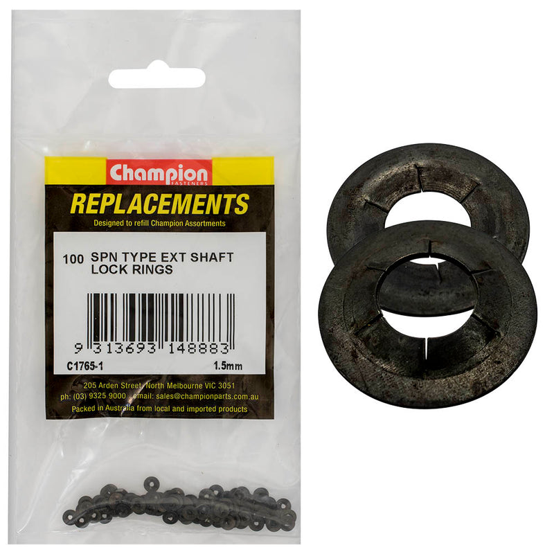 Champion 1.5mm Spn Type External Lock Rings -100pk Default Title