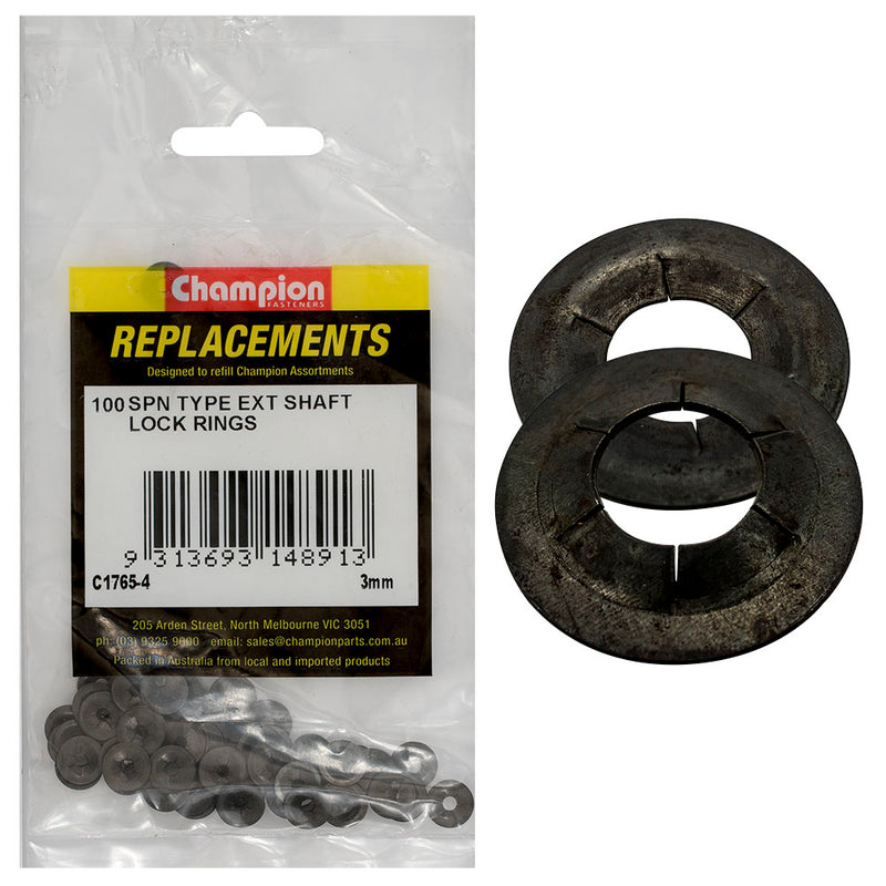 Champion 3mm Spn Type External Lock Rings -100pk Default Title