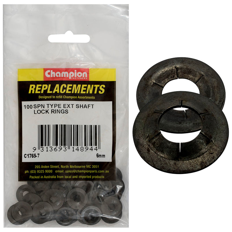 Champion 6mm Spn Type External Lock Rings -100pk Default Title