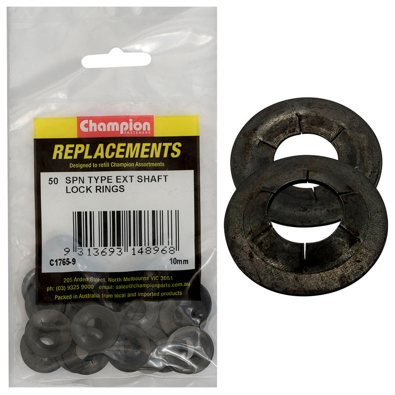 Champion 10mm Spn Type External Lock Rings -50pk Default Title