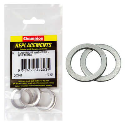 Champion 1in x 1-3/8in x 1/16in Aluminium Washer -5pk Default Title