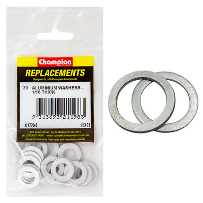 Champion 1/2in x 7/8in x 1/16in Aluminium Washer -20pk Default Title