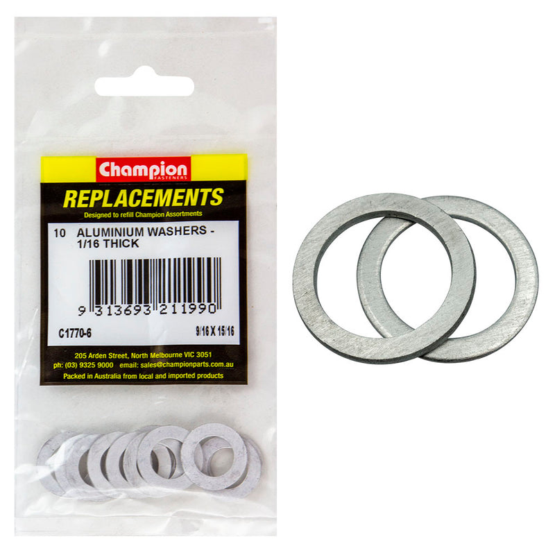 Champion 9/16in x 15/16in x 1/16in Aluminium Washer -10pk Default Title