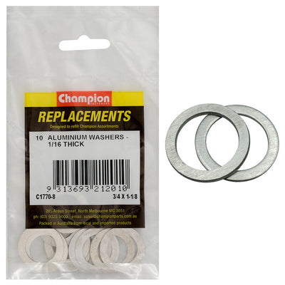 Champion 3/4in x 1-1/8in x 1/16in Aluminium Washer -10pk Default Title