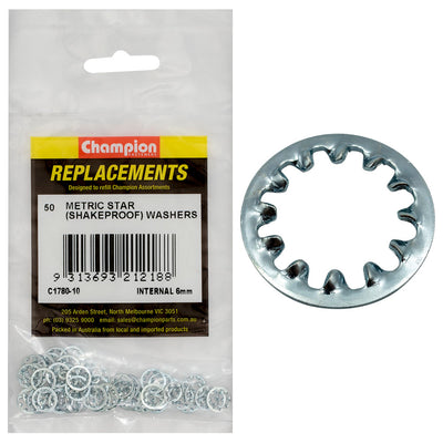 Champion 6mm internal Star Washer -50pk Default Title