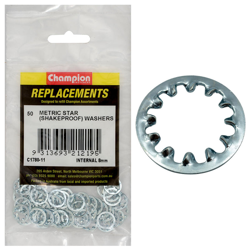 Champion 8mm internal Star Washer -50pk Default Title