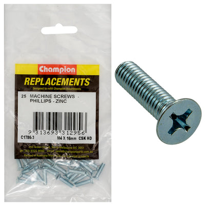 Champion M4 x 16mm Machine Screw -Csk -Ph -25pk Default Title