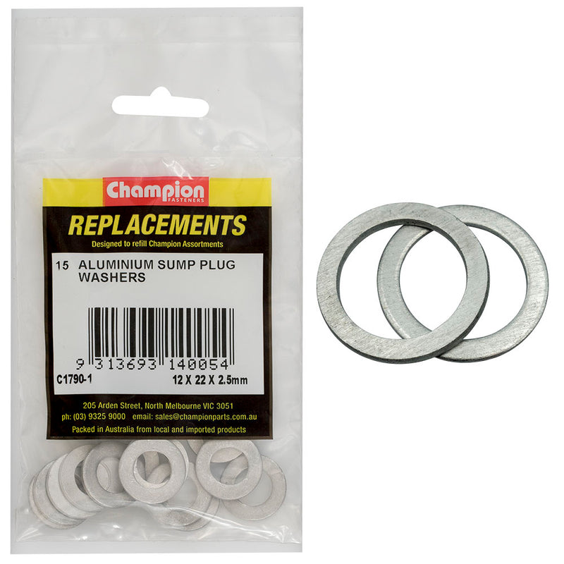 Champion M12 x 22mm x 2.5mm Aluminium Washer -15pk Default Title