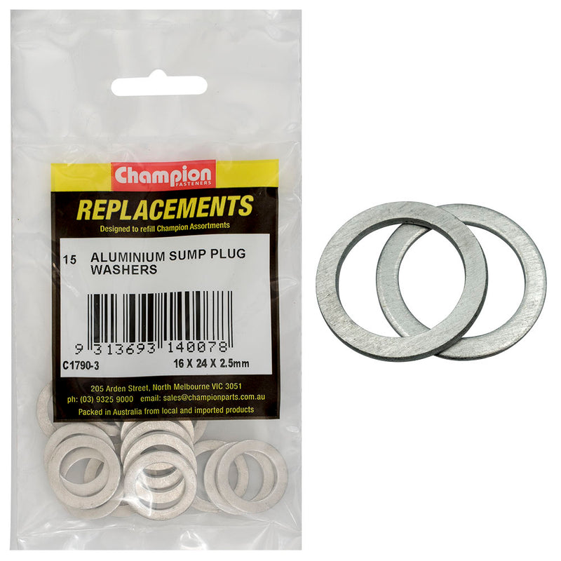 Champion M16 x 24mm x 2.5mm Aluminium Washer -15pk Default Title