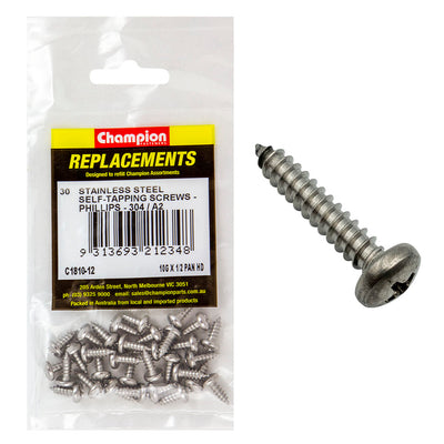 10G X 1/2IN S/TAPPING SCREW PAN HD PHILLIPS 304/A2 Default Title