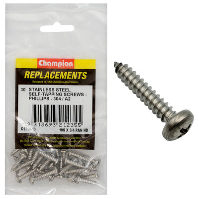 10G X 3/4IN S/TAPPING SCREW PAN HD PHILLIPS 304/A2 Default Title