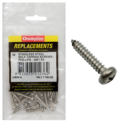 10G X 1IN S/TAPPING SCREW PAN HD PHILLIPS 304/A2 Default Title