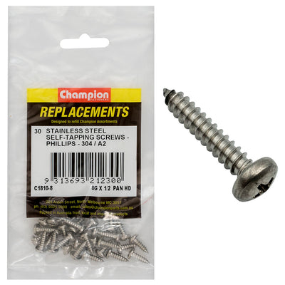 8G X 1/2IN S/TAPPING SCREW PAN HD PHILLIPS 304/A2 Default Title