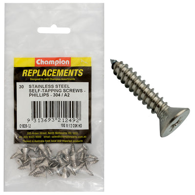 10G X 1/2IN S/TAPPING SCREW CSK HD PHILLIPS 304/A2 Default Title