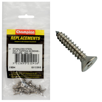 6G X 1/2IN S/TAPPING SCREW CSK HD PHILLIPS 304/A2 Default Title