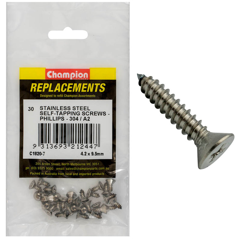 8G X 3/8IN S/TAPPING SCREW CSK HD PHILLIPS 304/A2 Default Title