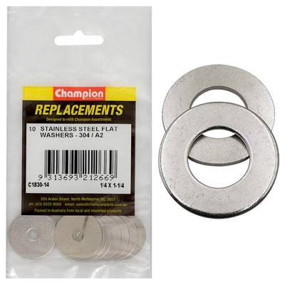 1/4IN X 1-1/4IN STAINLESS FLAT WASHERS 304/A2 Default Title