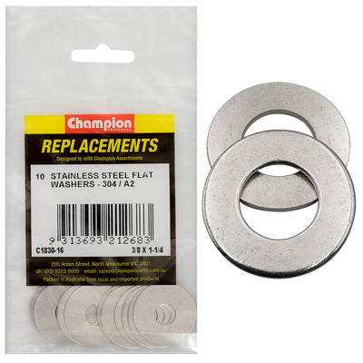 3/8IN X 1-1/4IN STAINLESS FLAT WASHERS 304/A2 Default Title