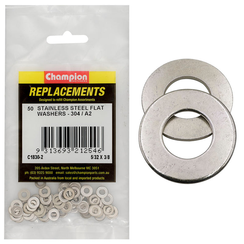 5/32IN X 3/8IN STAINLESS FLAT WASHERS 304/A2 Default Title