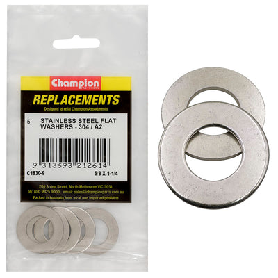 5/8IN X 1-1/4IN STAINLESS FLAT WASHERS 304/A2 Default Title