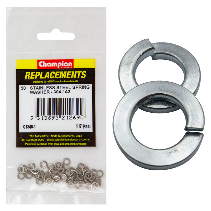 Champion 5/32in (M4) Stainless Spring Washer 304/A2 -50pk Default Title