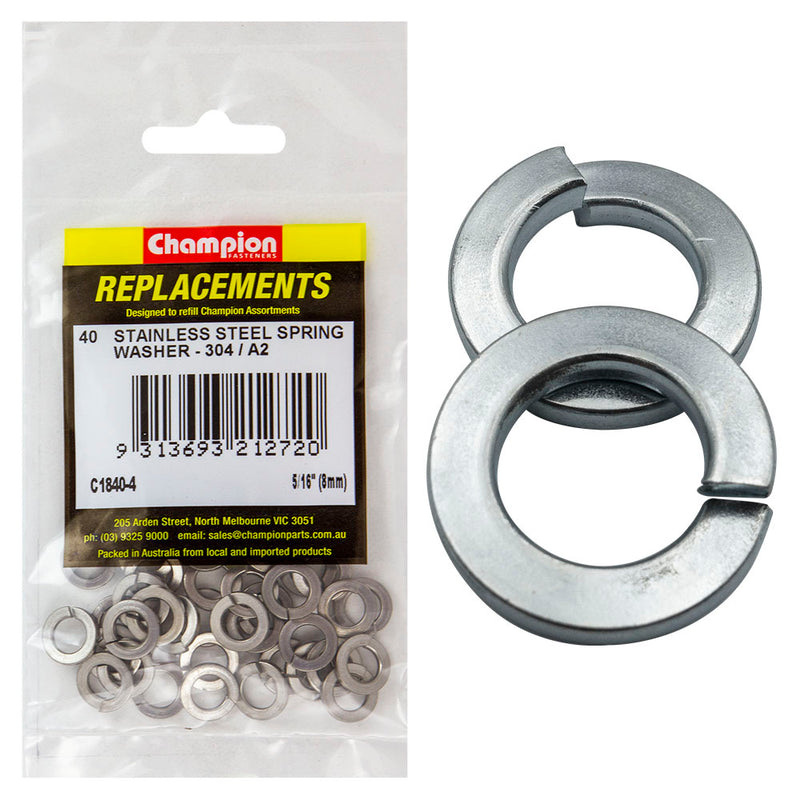 Champion 5/16in (M8) Stainless Spring Washer 304/A2 -40pk Default Title