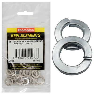 Champion 3/8in (M10) Stainless Spring Washer 304/A2 -25pk Default Title