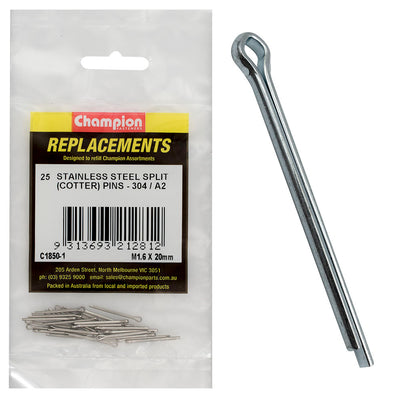 1.6MM X 20MM STAINLESS SPLIT (COTTER) PINS 304/A2 Default Title
