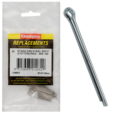 1.6MM X 32MM STAINLESS SPLIT (COTTER) PINS 304/A2 Default Title