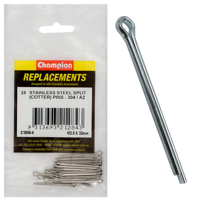 2.5MM X 32MM STAINLESS SPLIT (COTTER) PINS 304/A2 Default Title